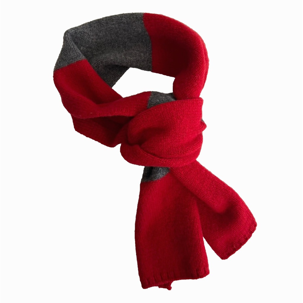 Gap‎ Lambswool Striped Scarf Gray Red Unisex